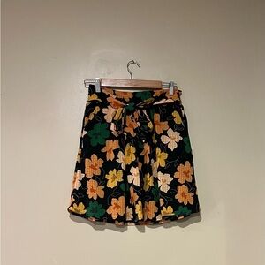 Who What Wear Size XS Women Skirt Wide Belt Floral Flower Prints Graphics